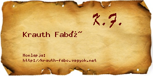 Krauth Fabó névjegykártya
